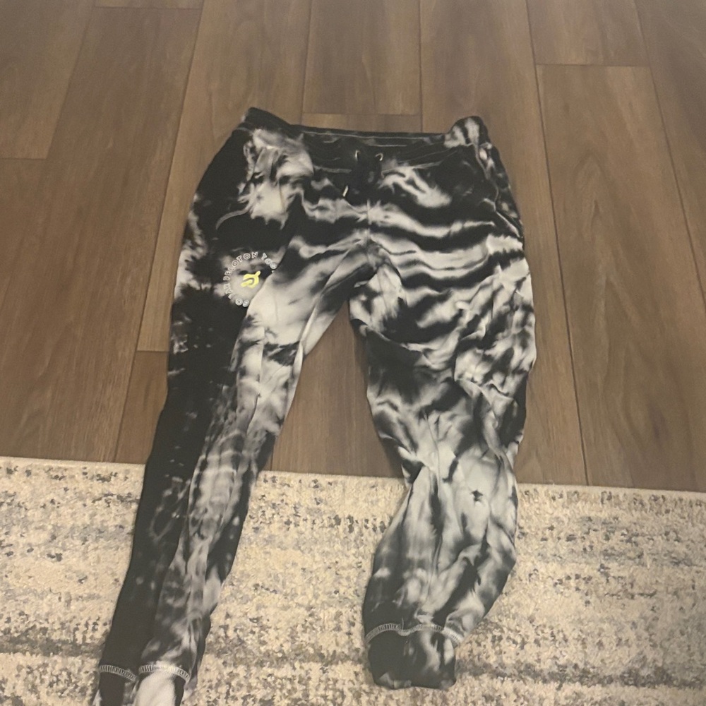 Peloton Black and White Tie-Dye Joggers